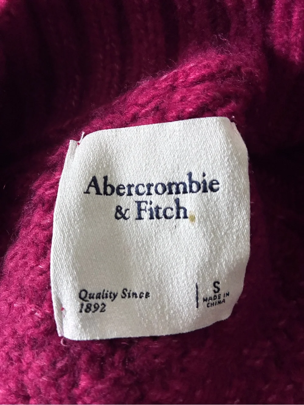 Abercrombie & Fitch Red Cabincore Grandpa Fall Cable Knit Button Cardigan Sz S